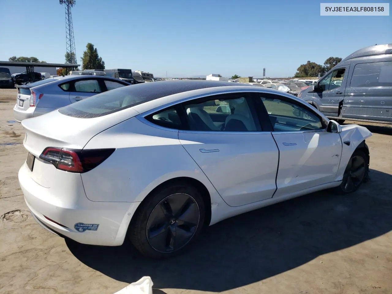 2020 Tesla Model 3 VIN: 5YJ3E1EA3LF808158 Lot: 76385314