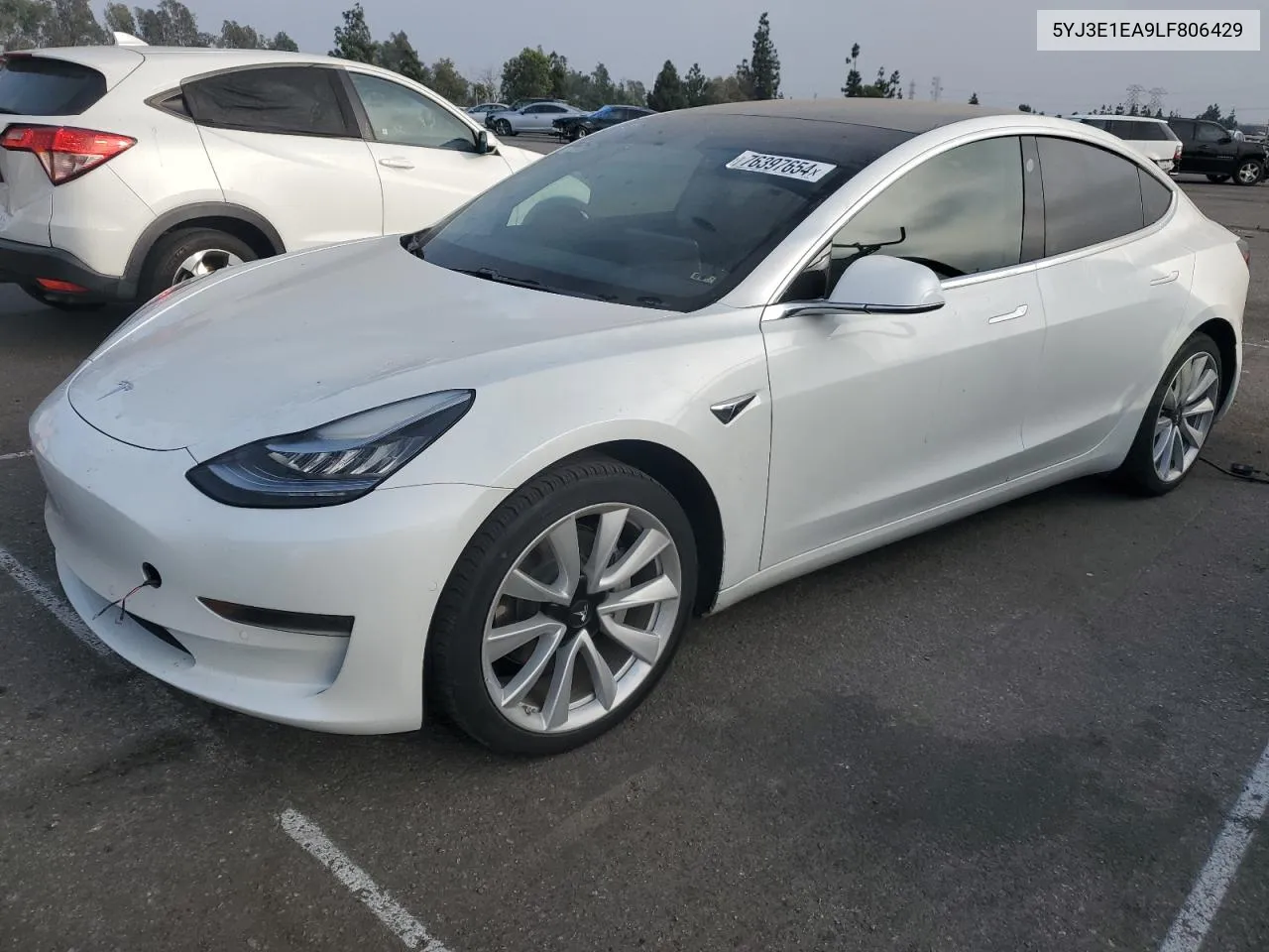 2020 Tesla Model 3 VIN: 5YJ3E1EA9LF806429 Lot: 76397654