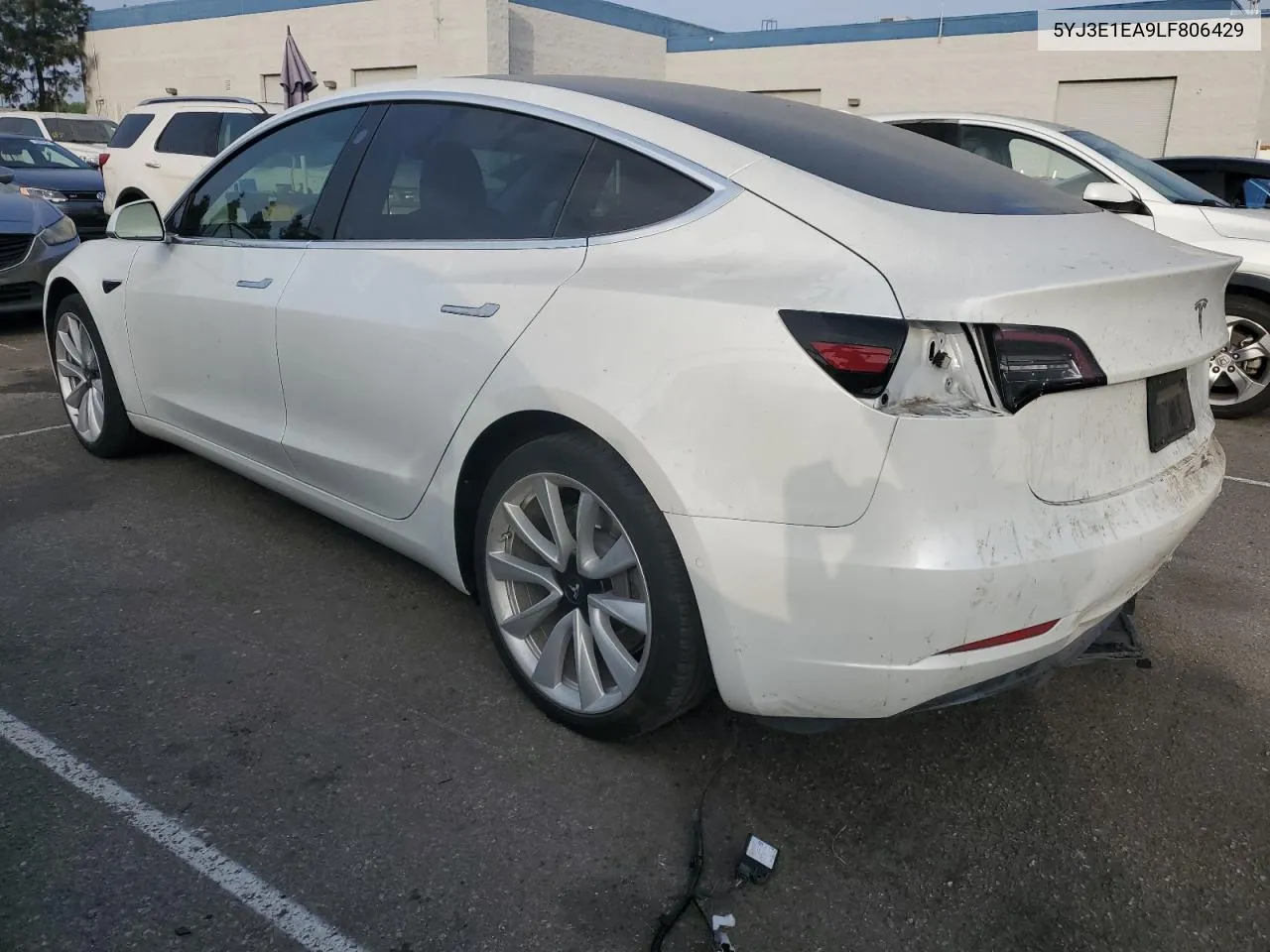 2020 Tesla Model 3 VIN: 5YJ3E1EA9LF806429 Lot: 76397654