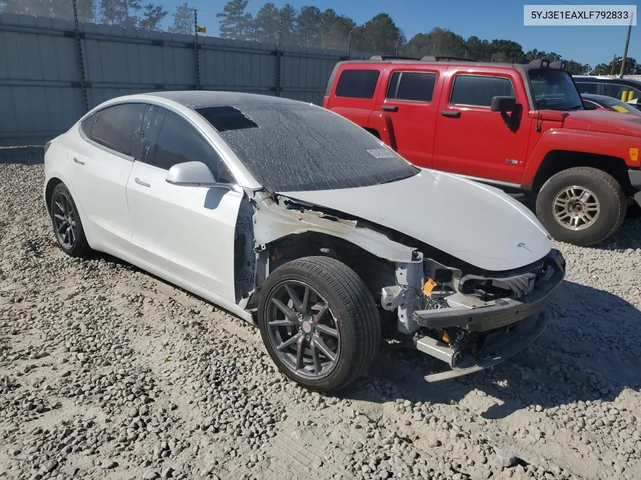 2020 Tesla Model 3 VIN: 5YJ3E1EAXLF792833 Lot: 76461434