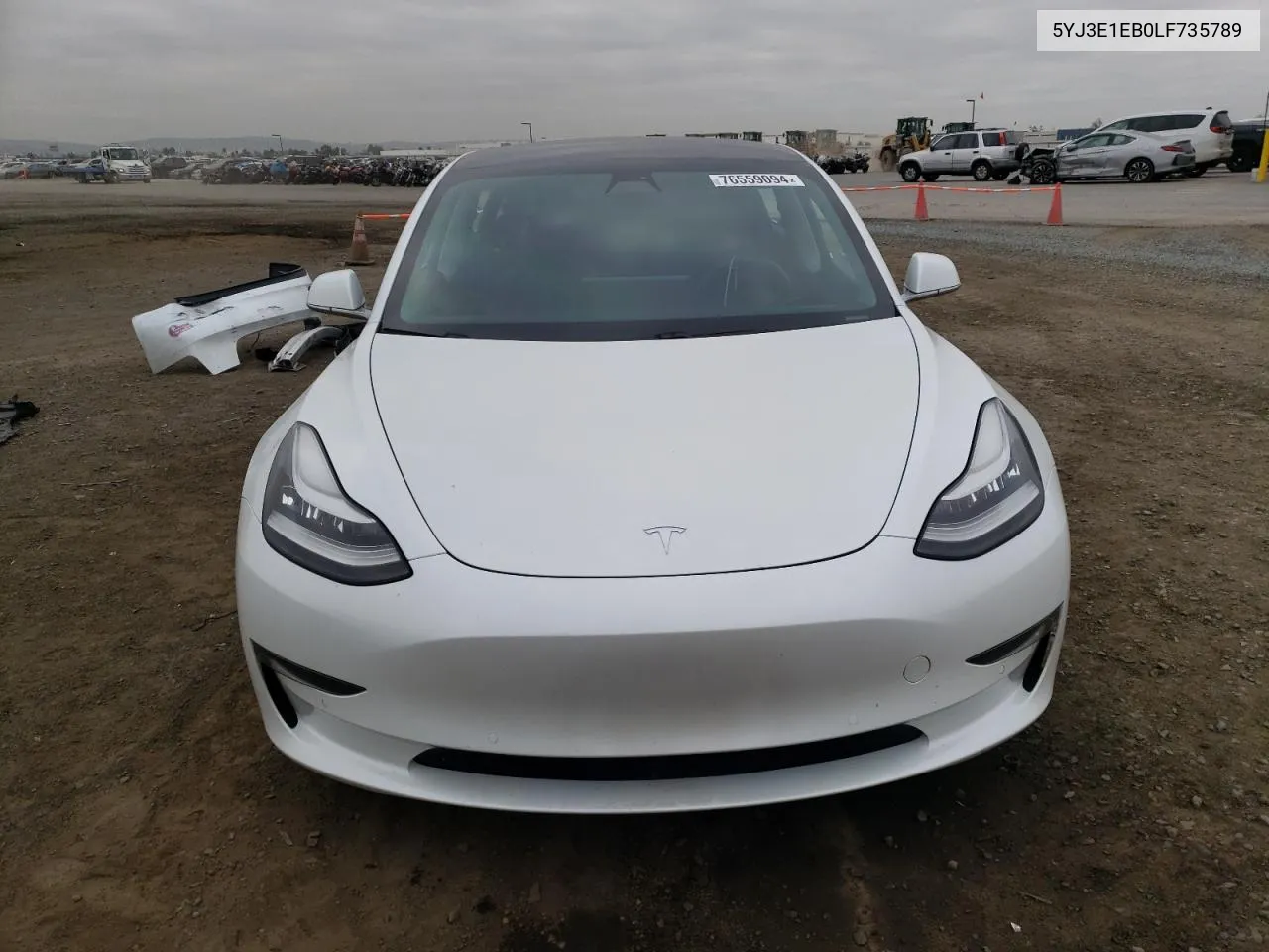 2020 Tesla Model 3 VIN: 5YJ3E1EB0LF735789 Lot: 76559094