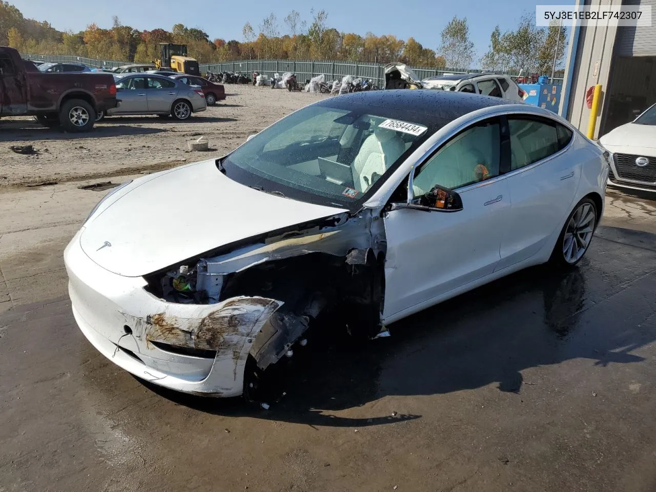 2020 Tesla Model 3 VIN: 5YJ3E1EB2LF742307 Lot: 76584434