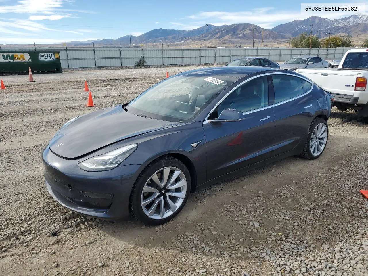 2020 Tesla Model 3 VIN: 5YJ3E1EB5LF650821 Lot: 77105014