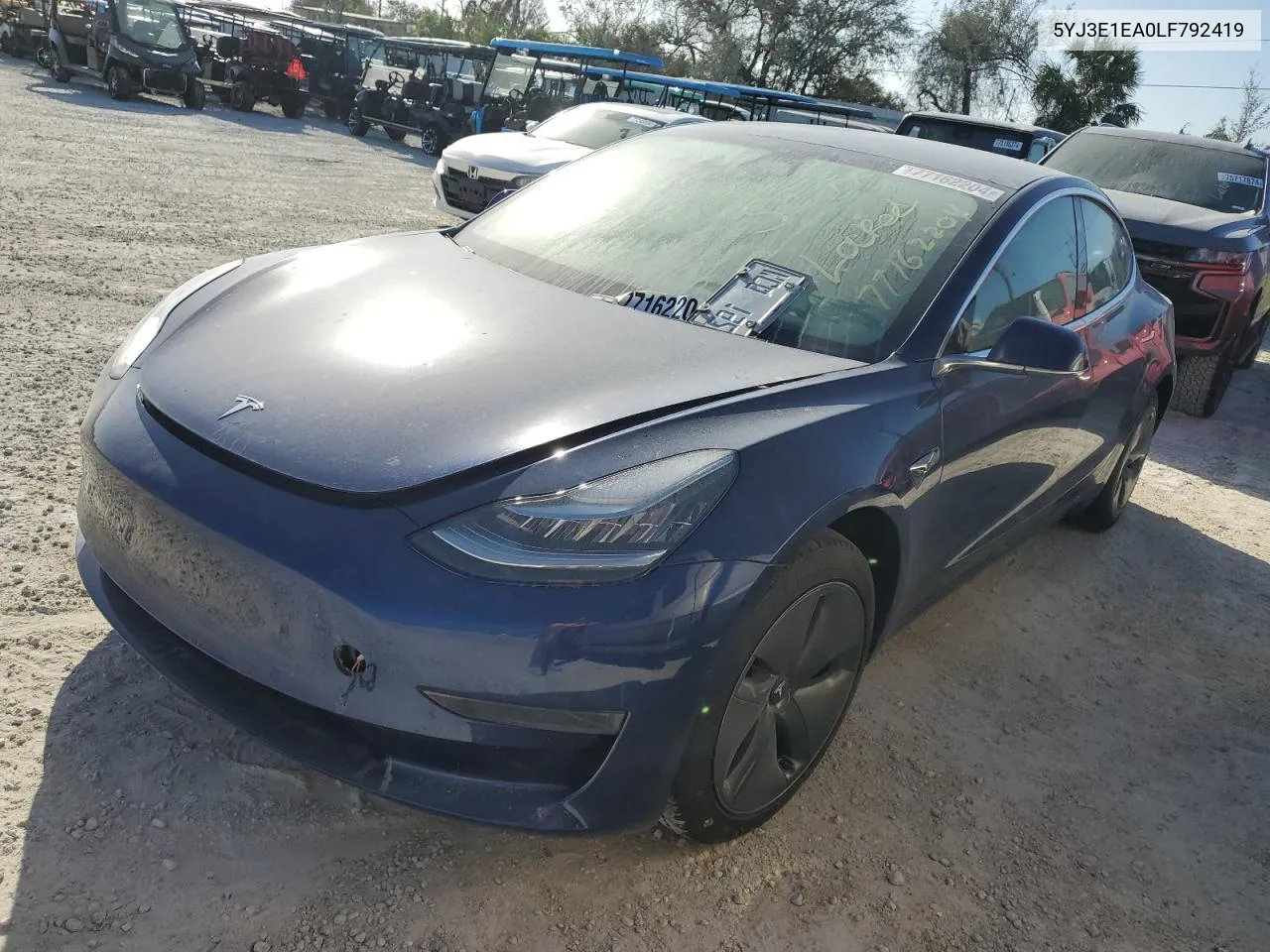 2020 Tesla Model 3 VIN: 5YJ3E1EA0LF792419 Lot: 77162204