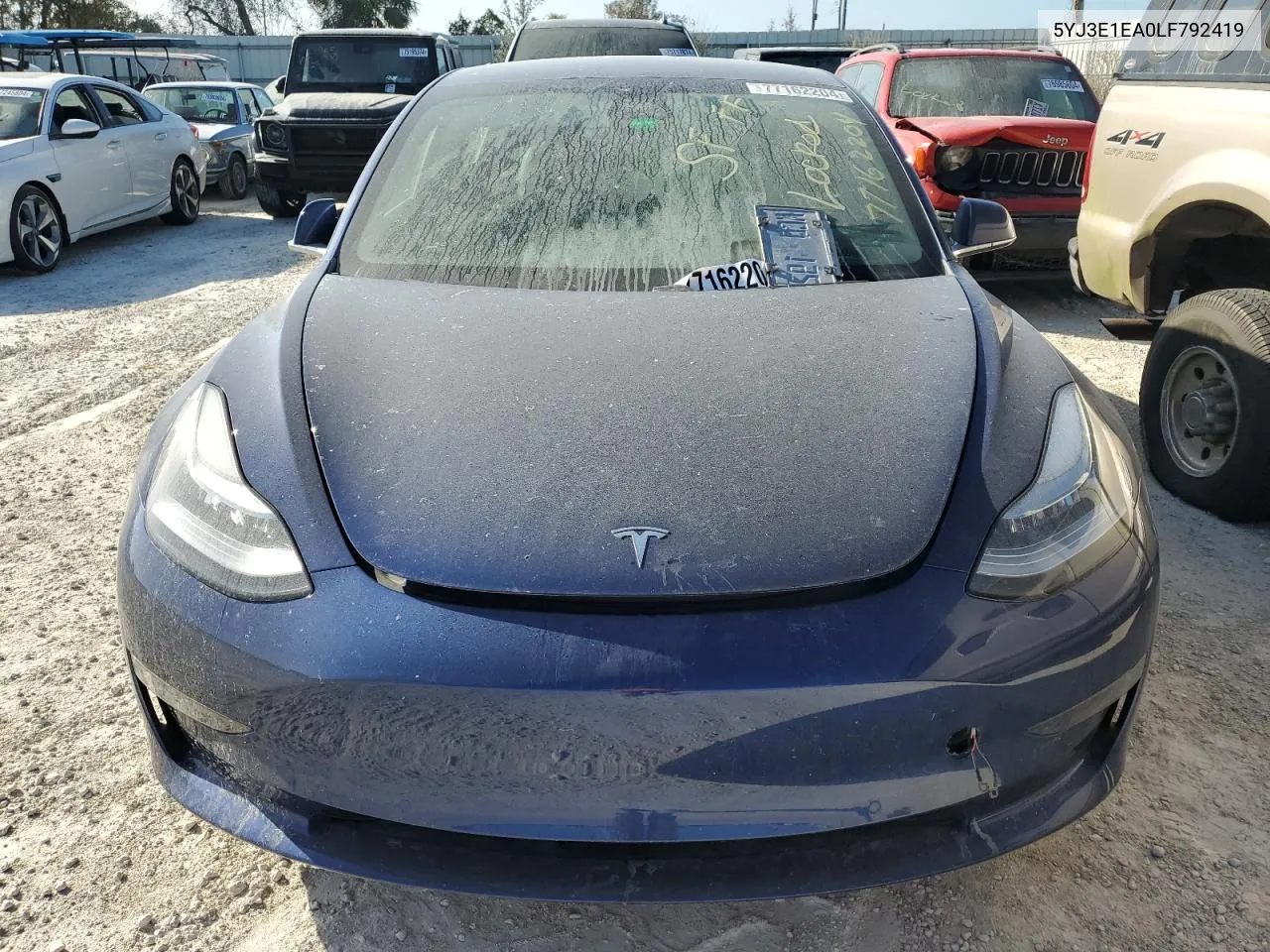 2020 Tesla Model 3 VIN: 5YJ3E1EA0LF792419 Lot: 77162204