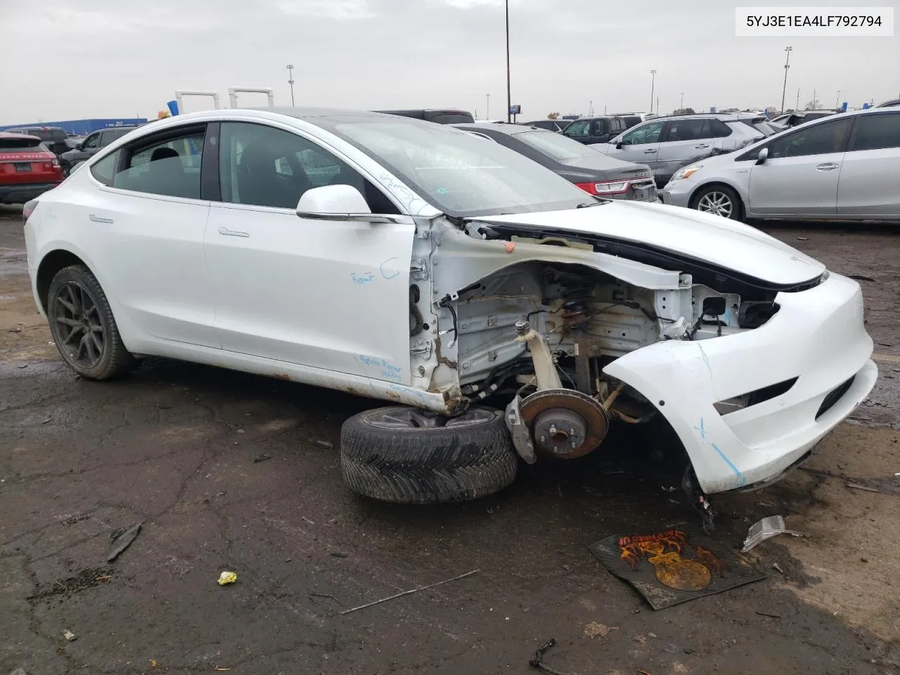 2020 Tesla Model 3 VIN: 5YJ3E1EA4LF792794 Lot: 77447154