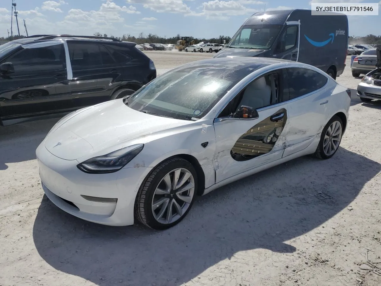 2020 Tesla Model 3 VIN: 5YJ3E1EB1LF791546 Lot: 77552154