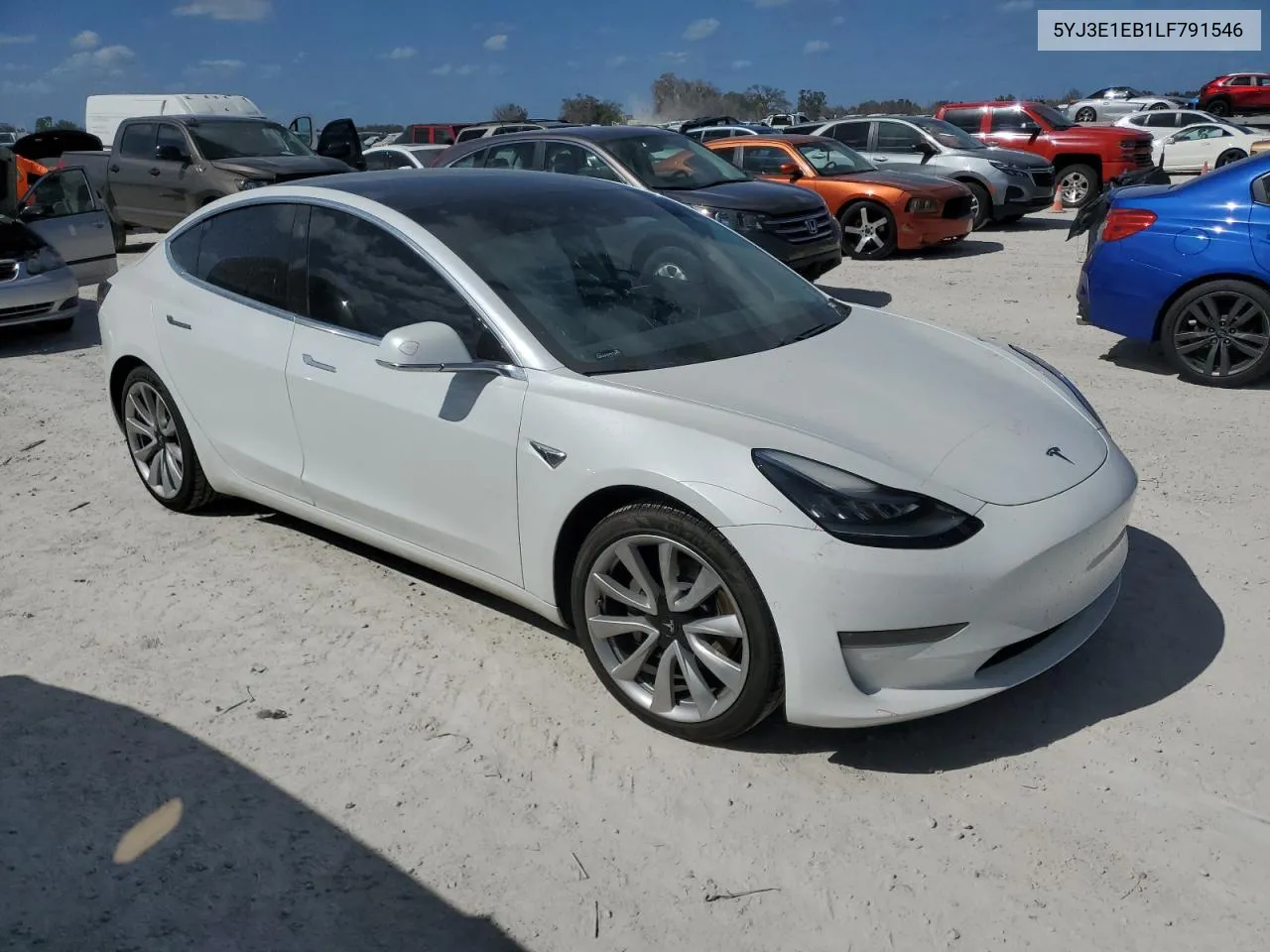 2020 Tesla Model 3 VIN: 5YJ3E1EB1LF791546 Lot: 77552154