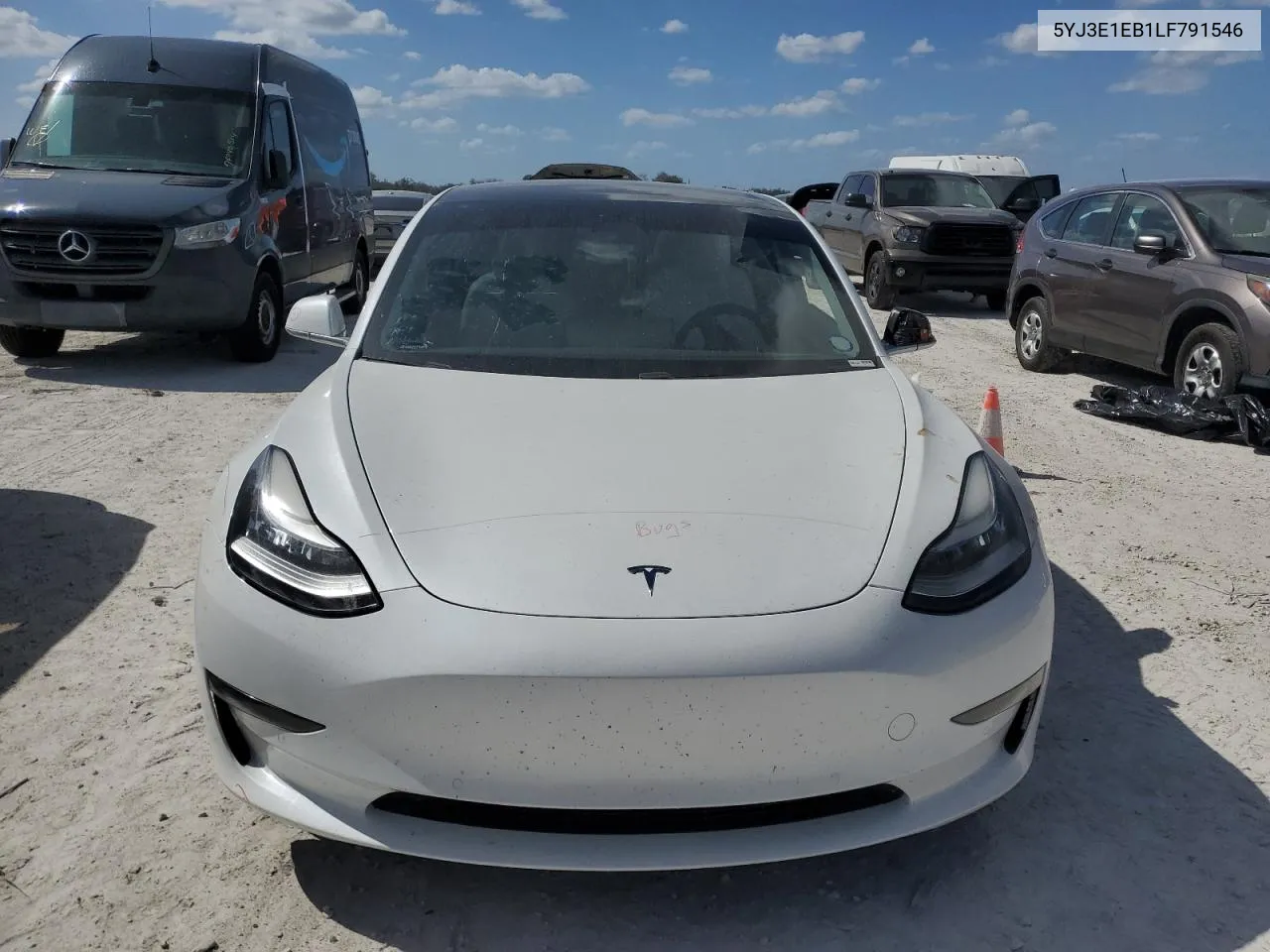 2020 Tesla Model 3 VIN: 5YJ3E1EB1LF791546 Lot: 77552154