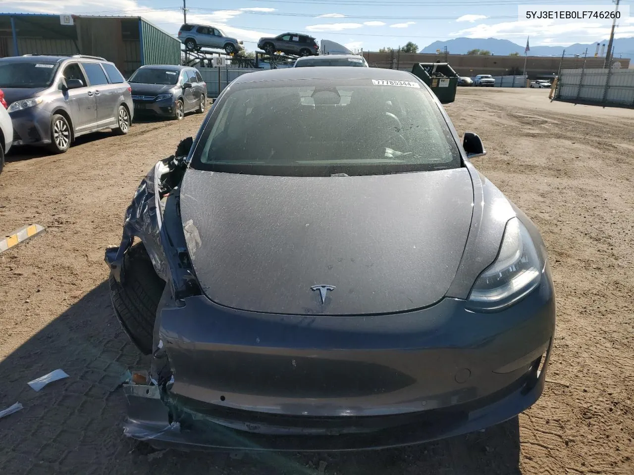 2020 Tesla Model 3 VIN: 5YJ3E1EB0LF746260 Lot: 77785344