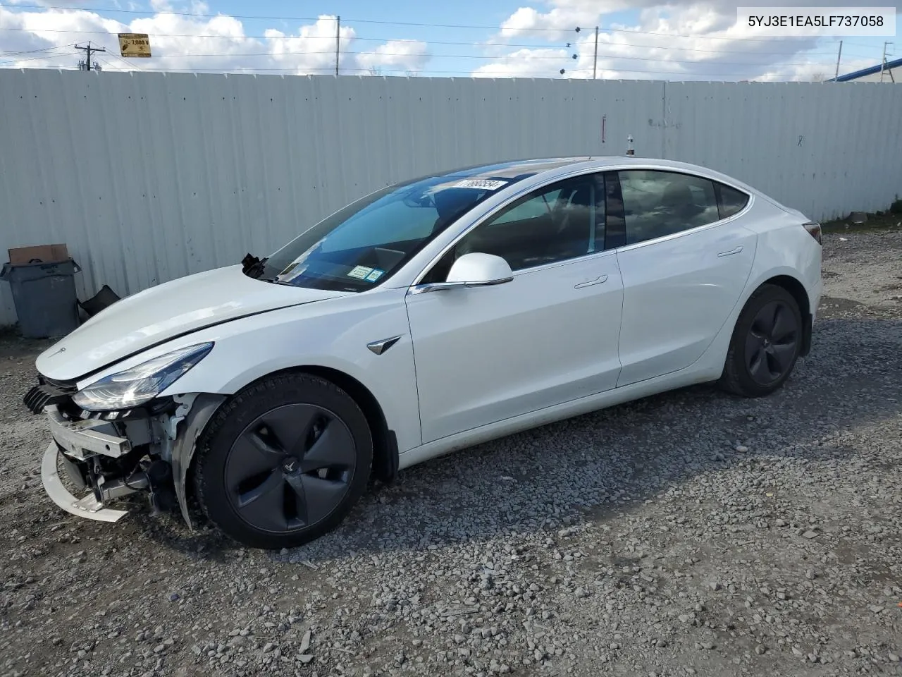 2020 Tesla Model 3 VIN: 5YJ3E1EA5LF737058 Lot: 77880554