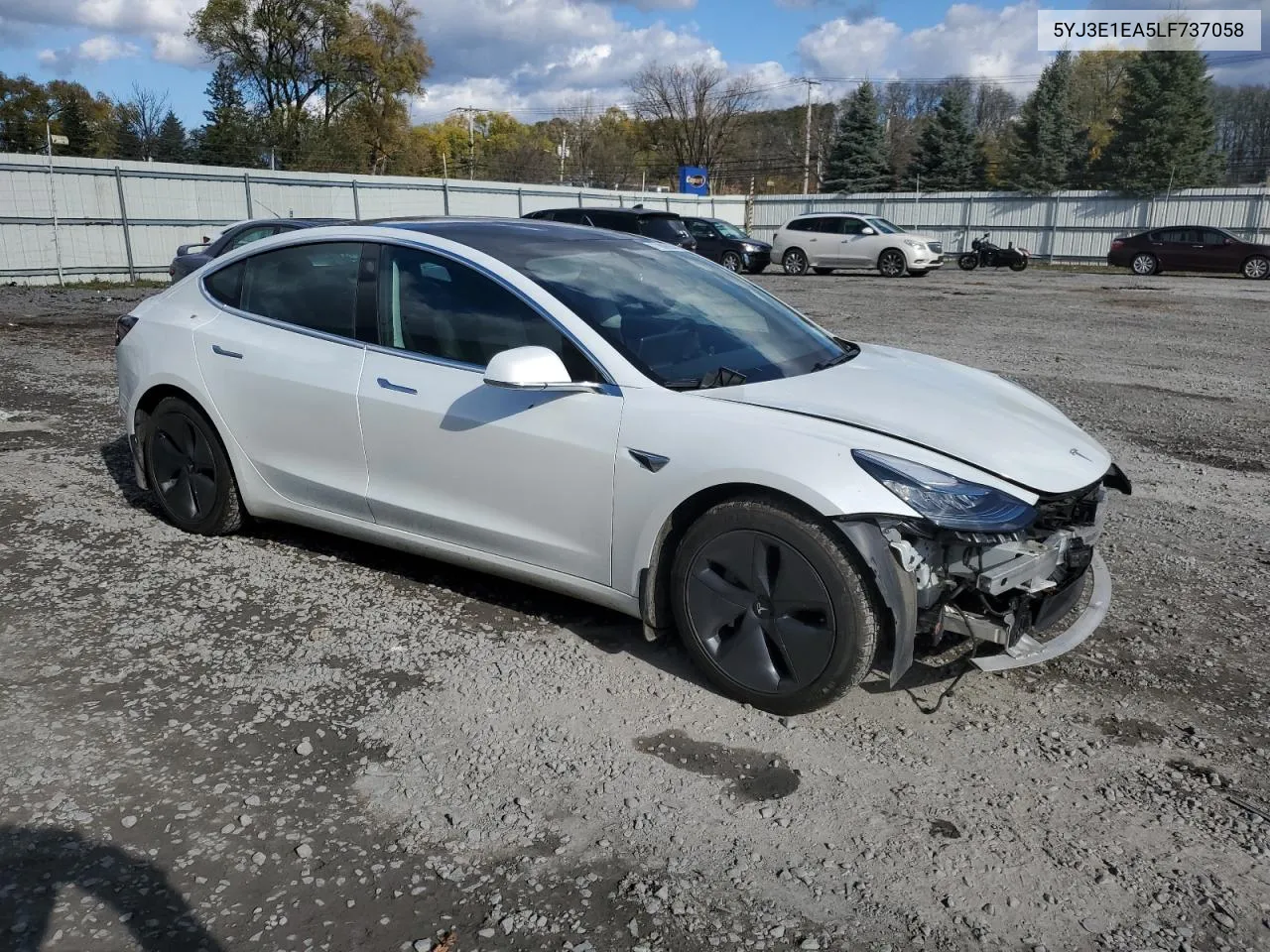 2020 Tesla Model 3 VIN: 5YJ3E1EA5LF737058 Lot: 77880554