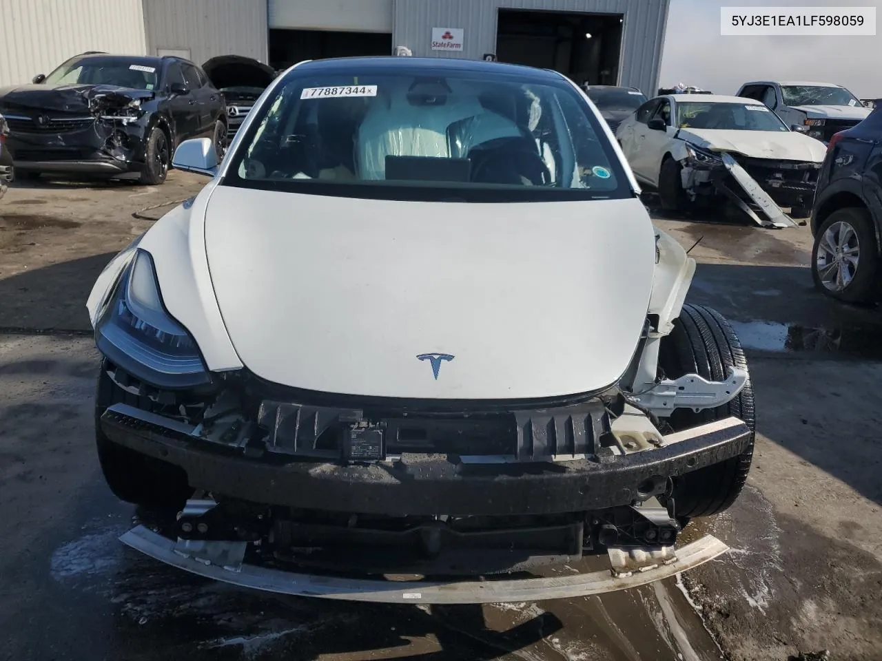 2020 Tesla Model 3 VIN: 5YJ3E1EA1LF598059 Lot: 77887344