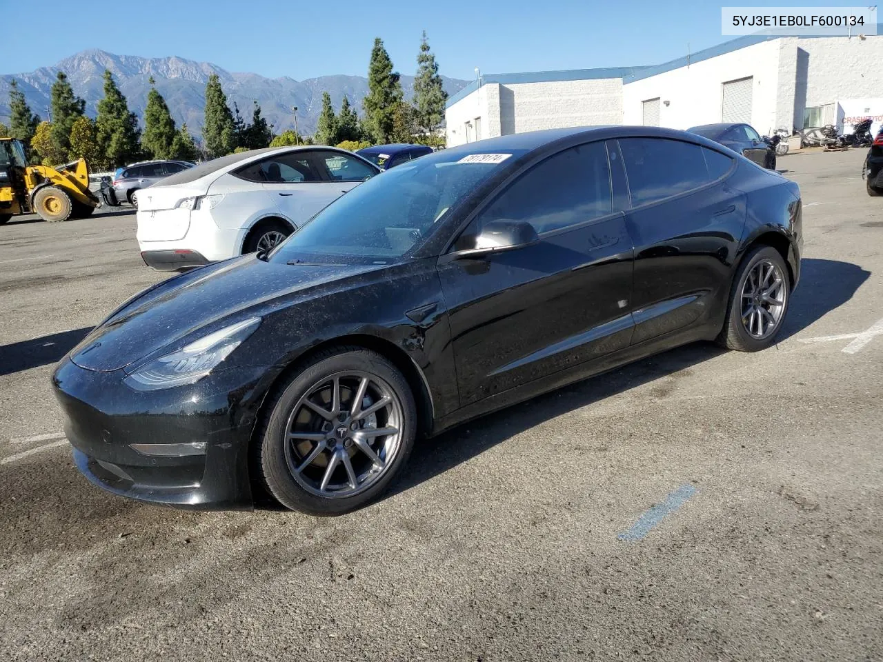 2020 Tesla Model 3 VIN: 5YJ3E1EB0LF600134 Lot: 78179174