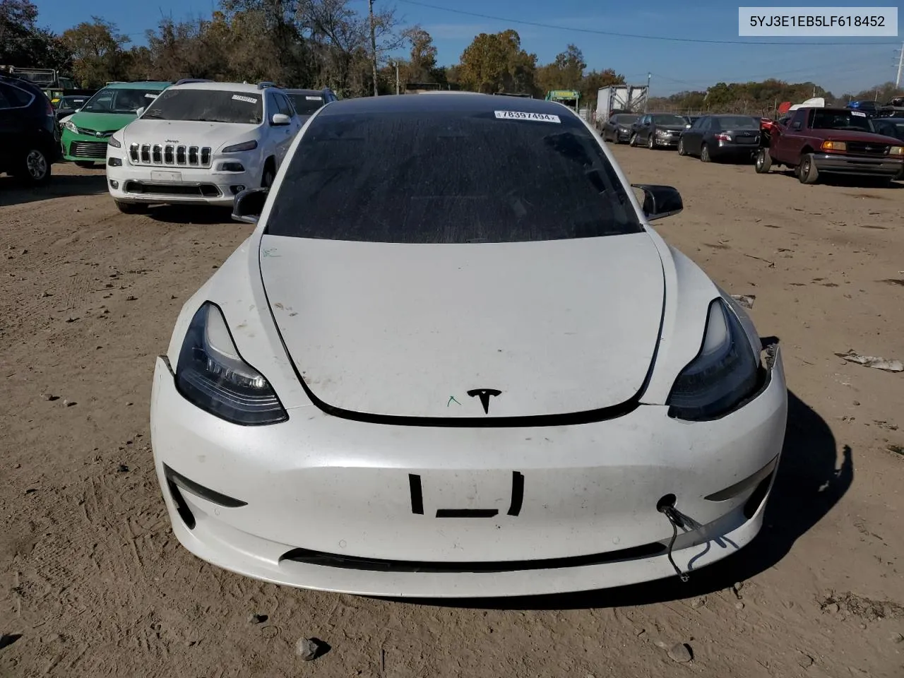 2020 Tesla Model 3 VIN: 5YJ3E1EB5LF618452 Lot: 78397494