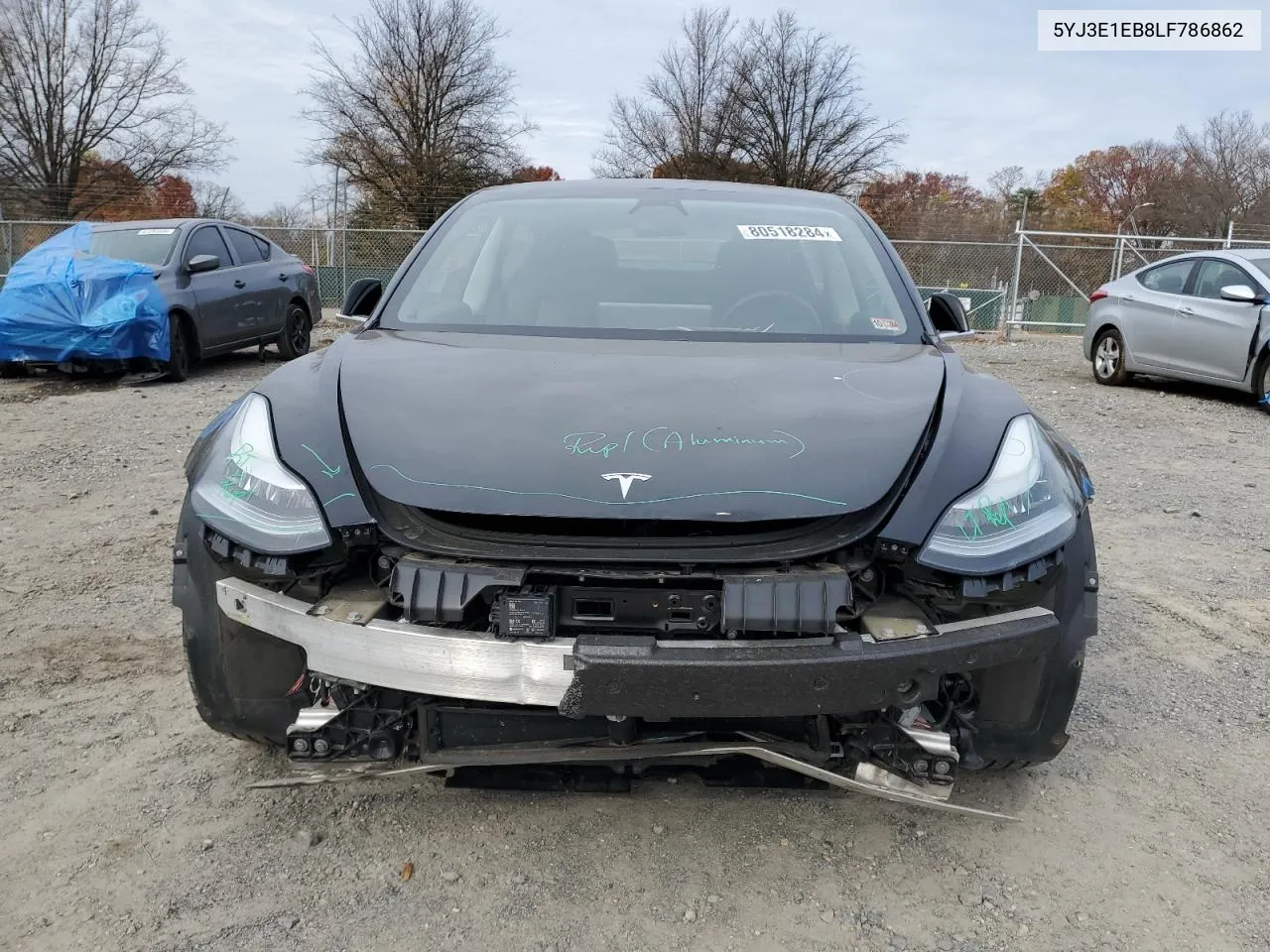 2020 Tesla Model 3 VIN: 5YJ3E1EB8LF786862 Lot: 80518284