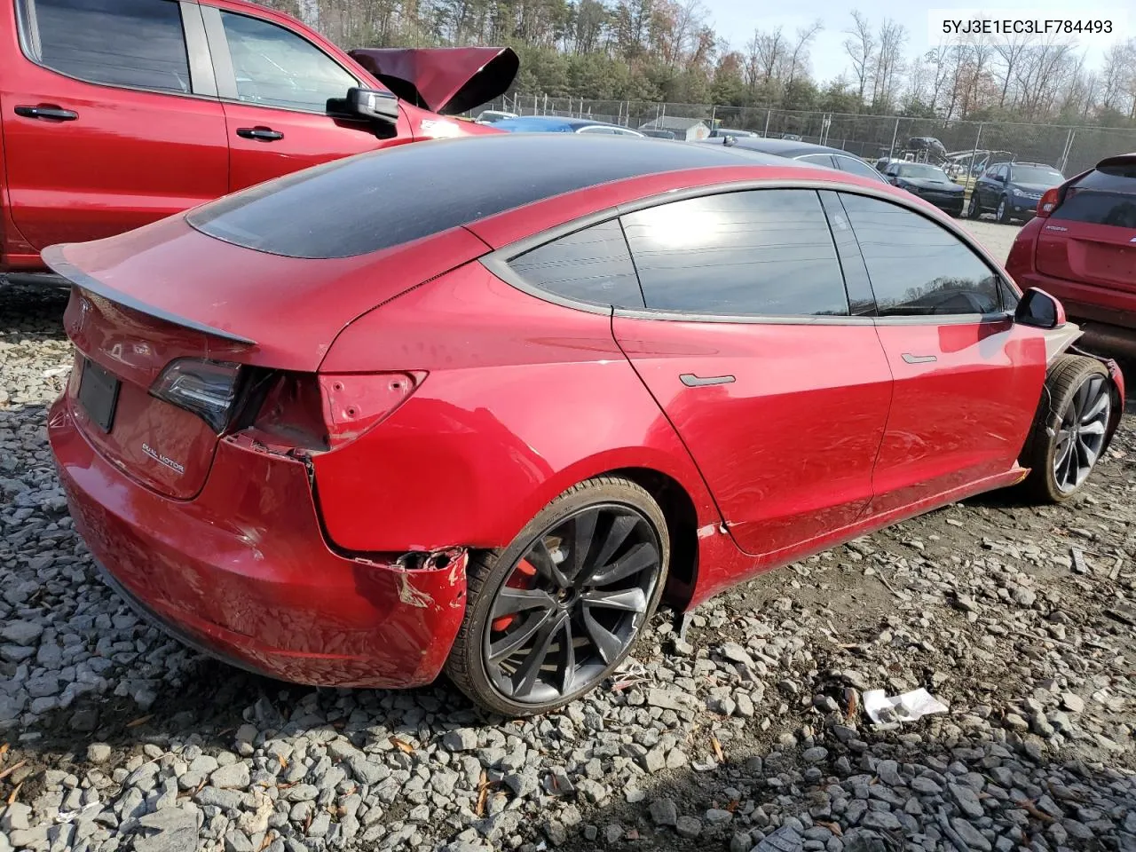 2020 Tesla Model 3 VIN: 5YJ3E1EC3LF784493 Lot: 80796484