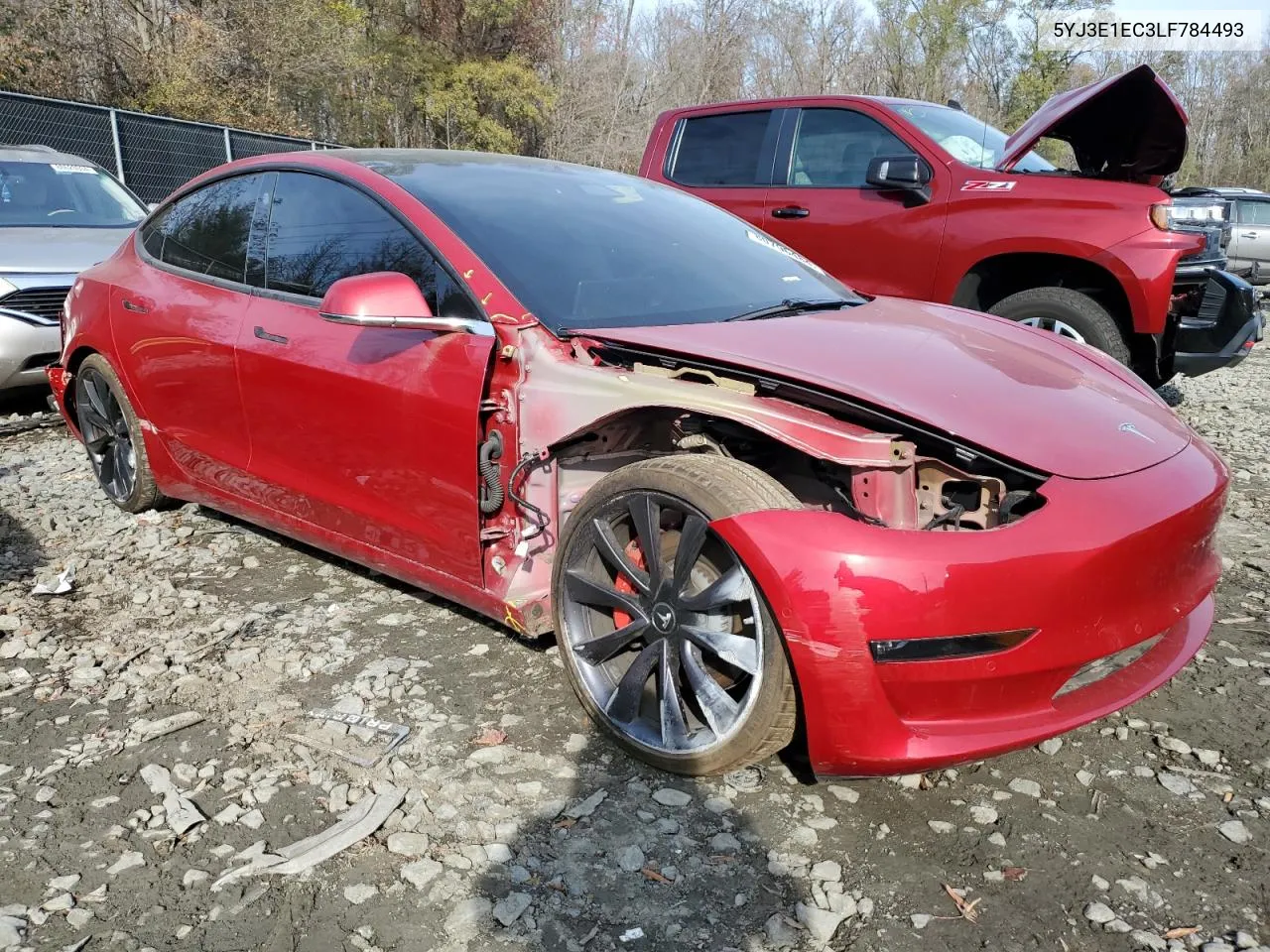 2020 Tesla Model 3 VIN: 5YJ3E1EC3LF784493 Lot: 80796484