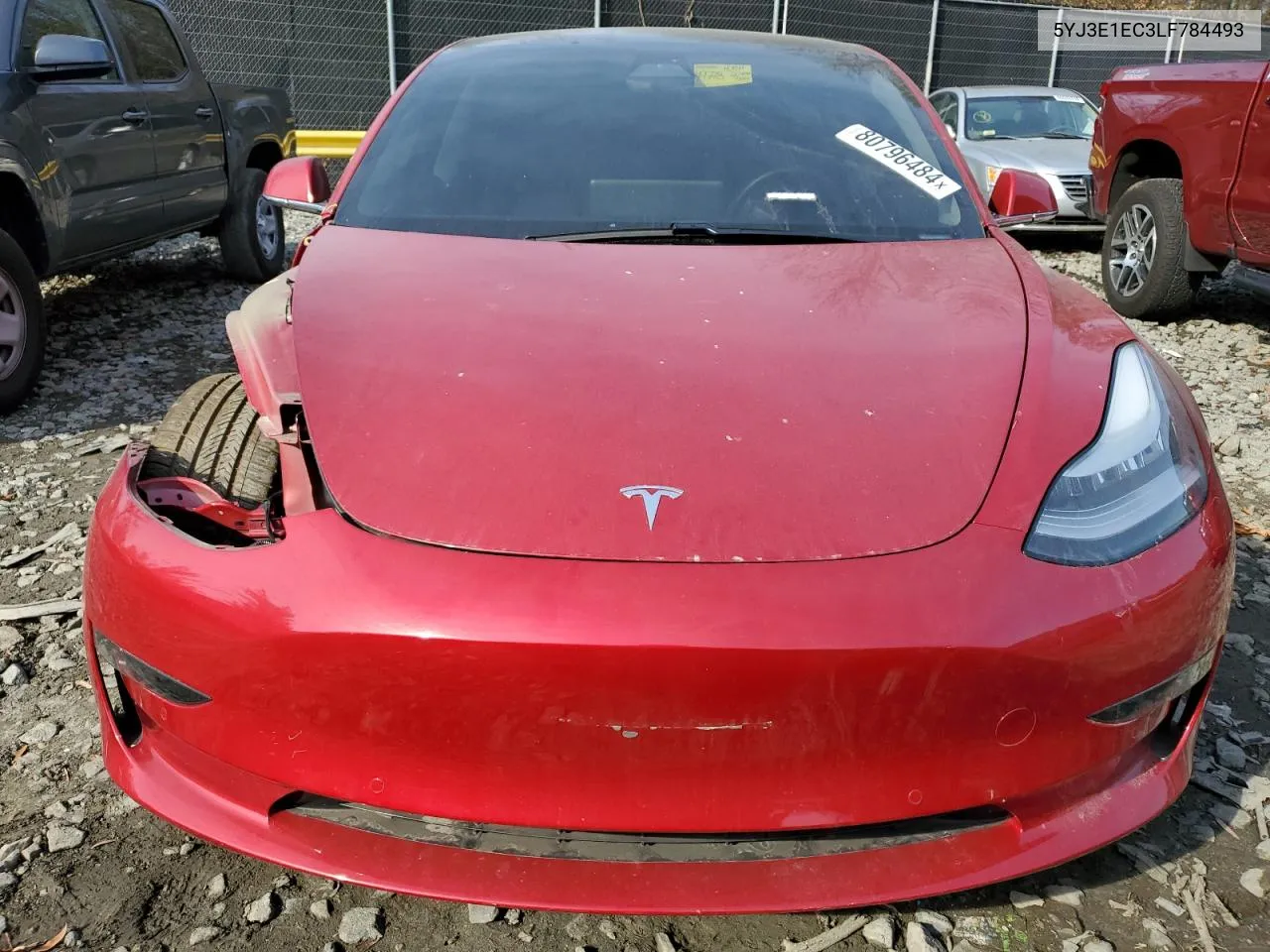 2020 Tesla Model 3 VIN: 5YJ3E1EC3LF784493 Lot: 80796484