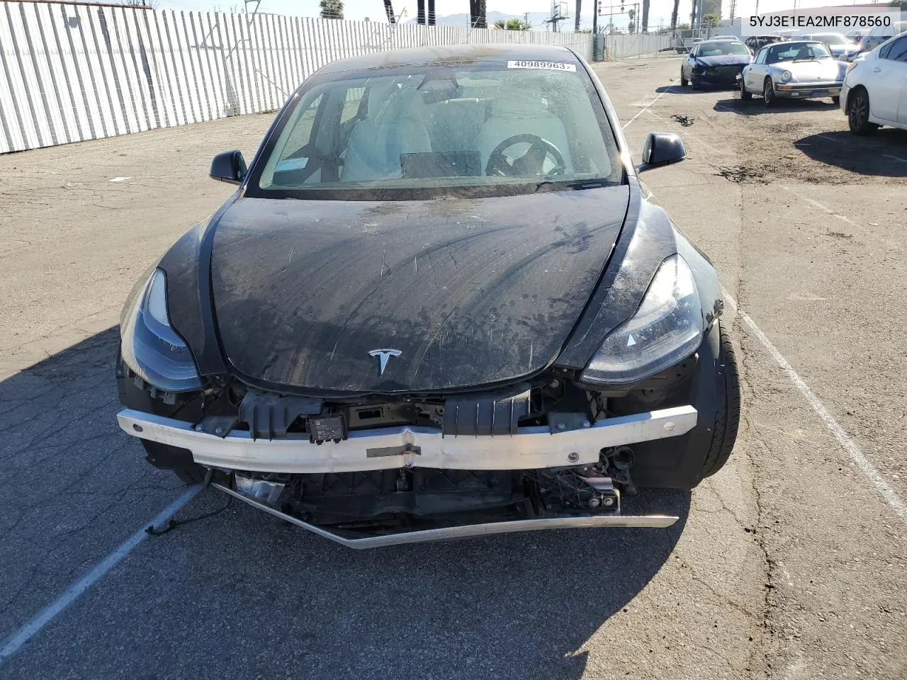 2021 Tesla Model 3 VIN: 5YJ3E1EA2MF878560 Lot: 40989963