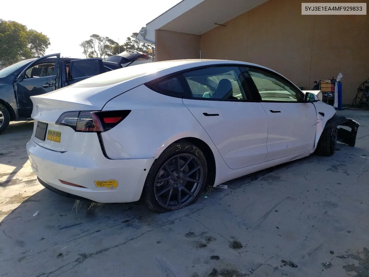 2021 Tesla Model 3 VIN: 5YJ3E1EA4MF929833 Lot: 52906004