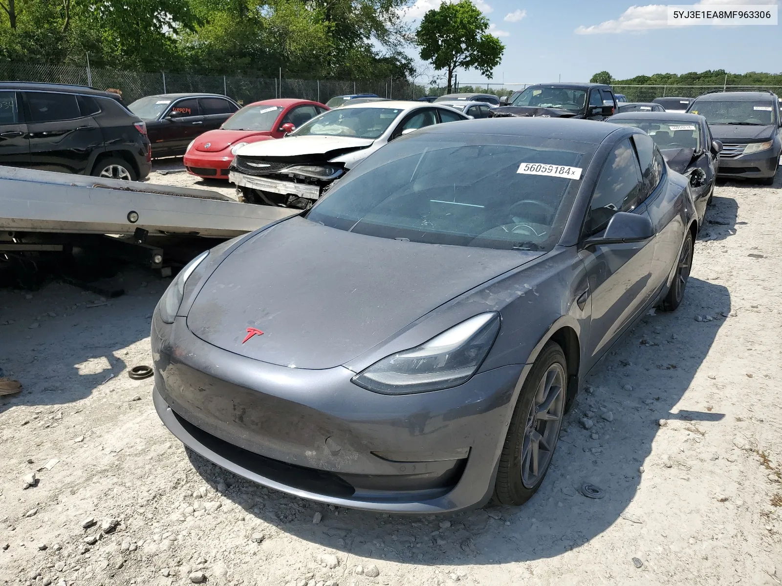 2021 Tesla Model 3 VIN: 5YJ3E1EA8MF963306 Lot: 56059184