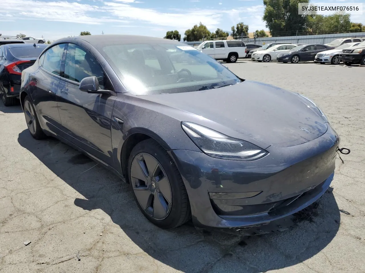 2021 Tesla Model 3 VIN: 5YJ3E1EAXMF076516 Lot: 59590724