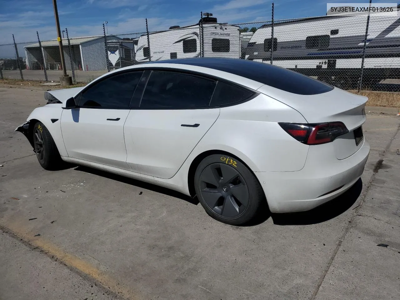 5YJ3E1EAXMF013626 2021 Tesla Model 3