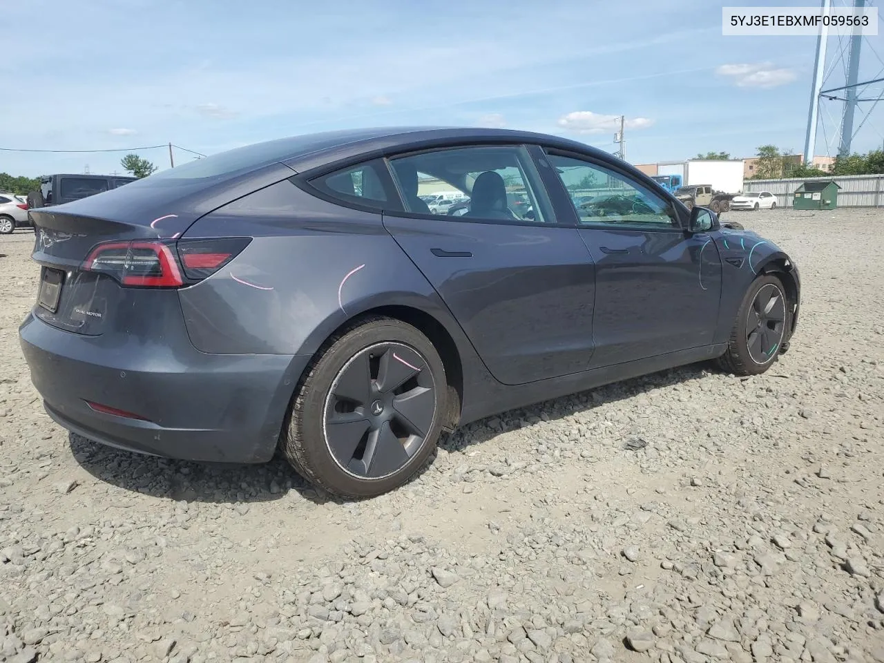 2021 Tesla Model 3 VIN: 5YJ3E1EBXMF059563 Lot: 61135294