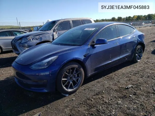 2021 Tesla Model 3 VIN: 5YJ3E1EA3MF045883 Lot: 61407384