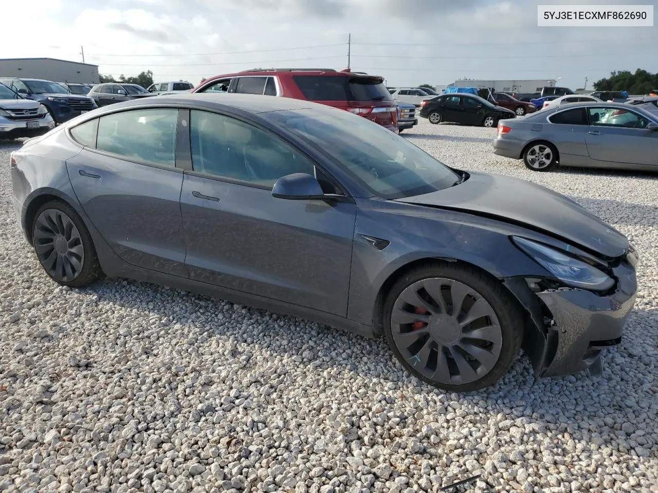 2021 Tesla Model 3 VIN: 5YJ3E1ECXMF862690 Lot: 61493454