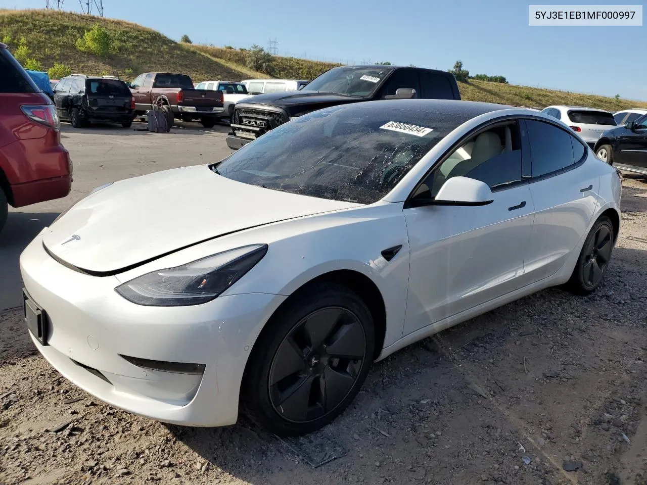 5YJ3E1EB1MF000997 2021 Tesla Model 3