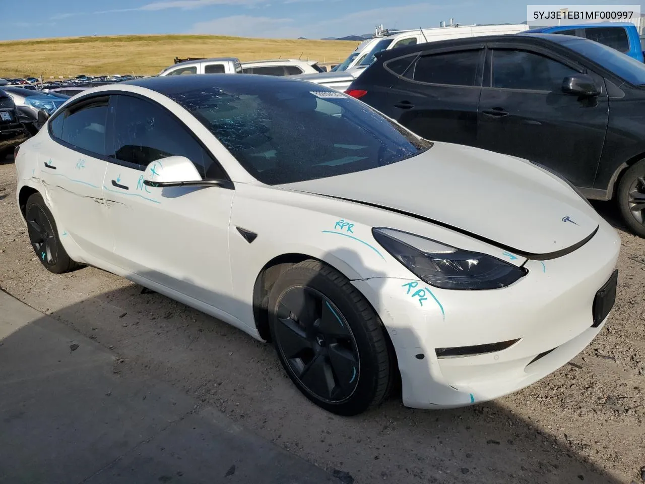 2021 Tesla Model 3 VIN: 5YJ3E1EB1MF000997 Lot: 63050434