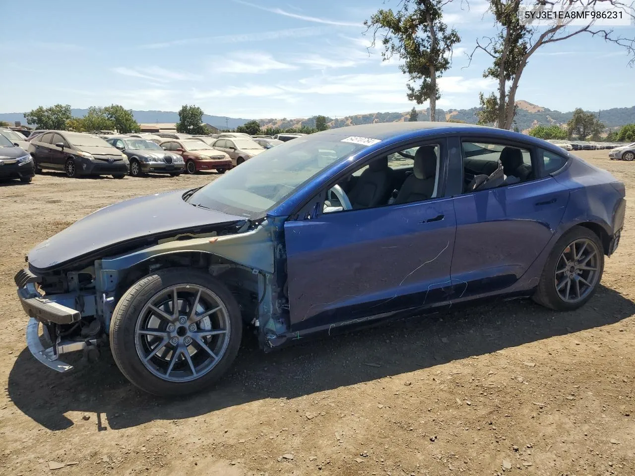 2021 Tesla Model 3 VIN: 5YJ3E1EA8MF986231 Lot: 64810784