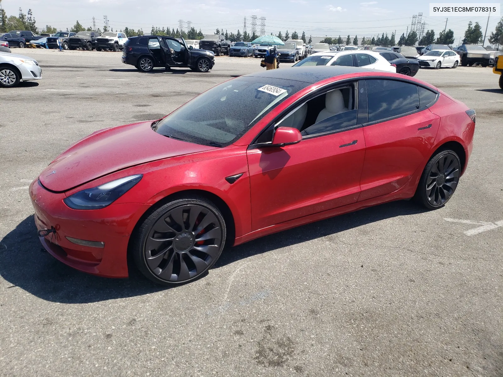 2021 Tesla Model 3 VIN: 5YJ3E1EC8MF078315 Lot: 65460954