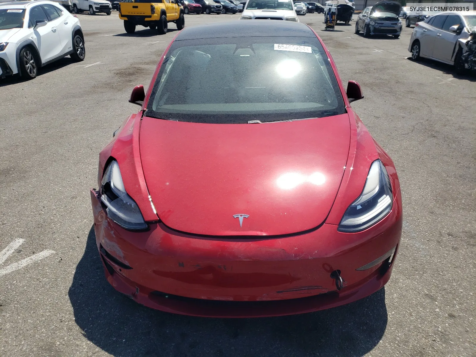 2021 Tesla Model 3 VIN: 5YJ3E1EC8MF078315 Lot: 65460954