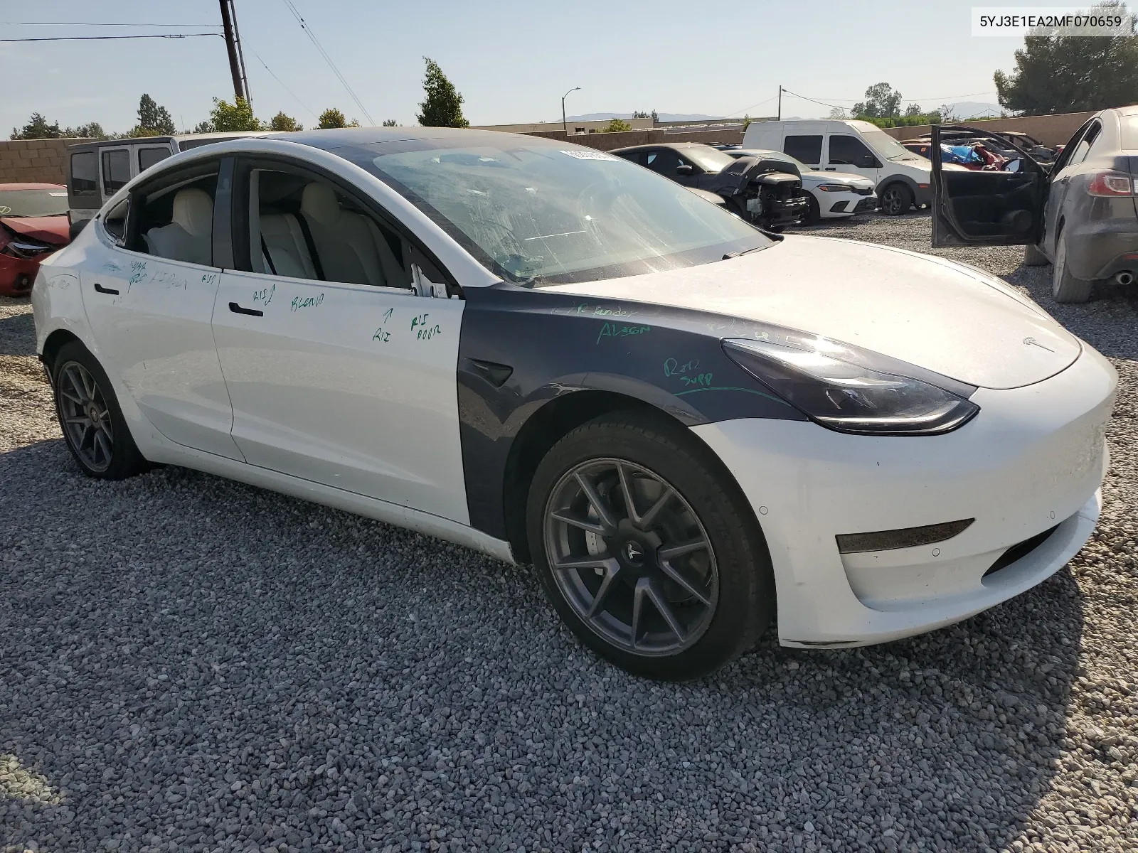 2021 Tesla Model 3 VIN: 5YJ3E1EA2MF070659 Lot: 66201634