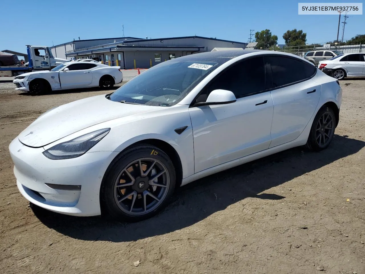 2021 Tesla Model 3 VIN: 5YJ3E1EB7MF937756 Lot: 67123764