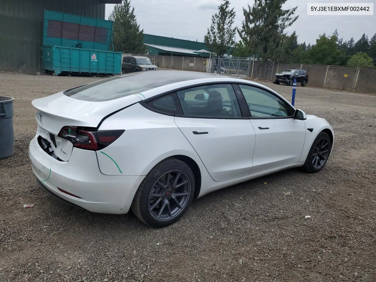 2021 Tesla Model 3 VIN: 5YJ3E1EBXMF002442 Lot: 67164074