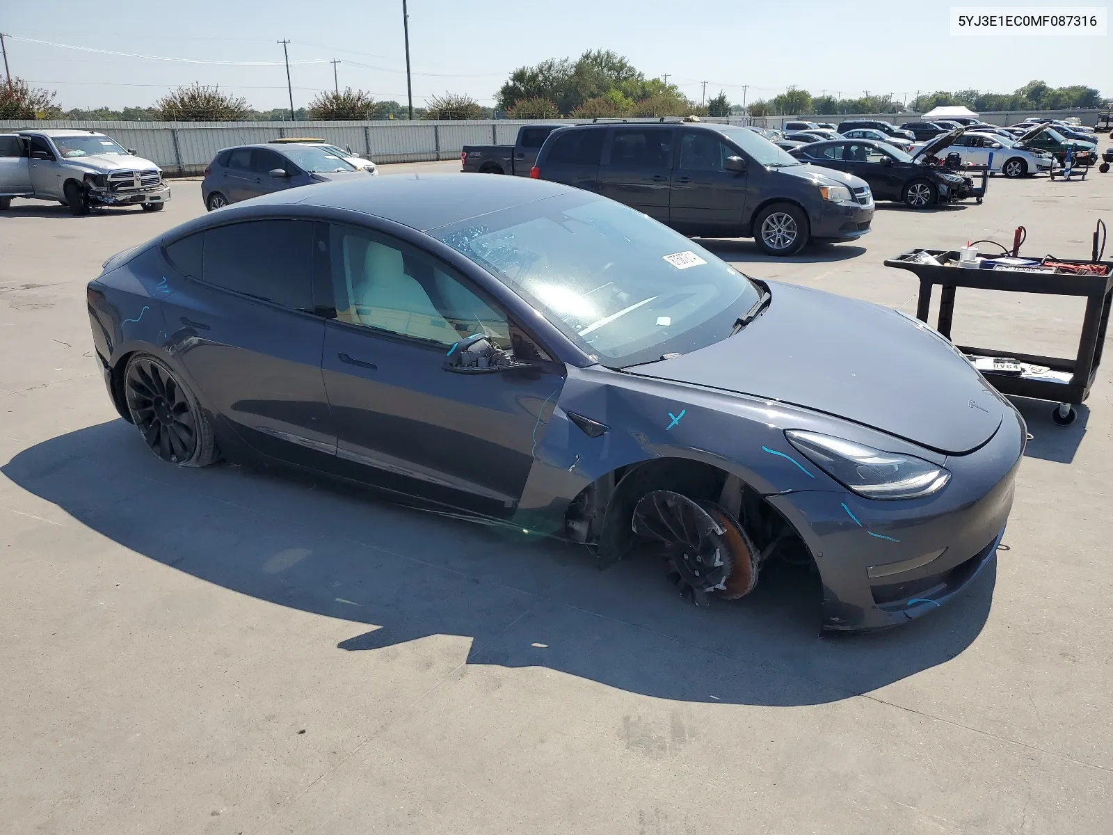 2021 Tesla Model 3 VIN: 5YJ3E1EC0MF087316 Lot: 67587614