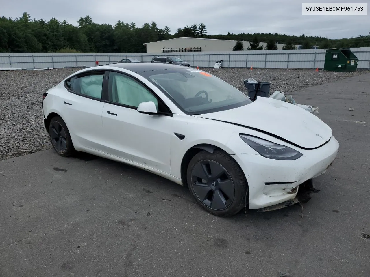 2021 Tesla Model 3 VIN: 5YJ3E1EB0MF961753 Lot: 68016374