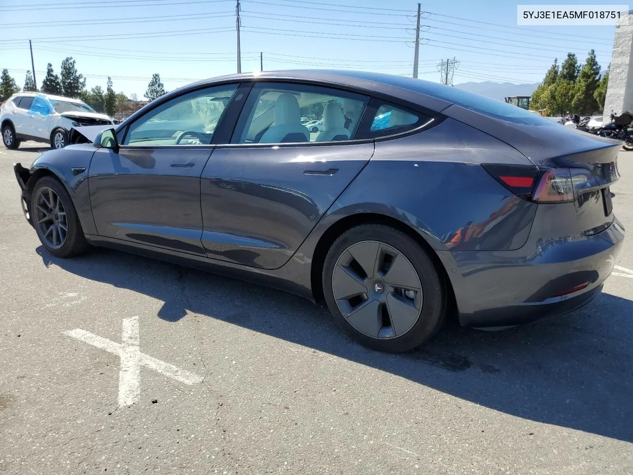 2021 Tesla Model 3 VIN: 5YJ3E1EA5MF018751 Lot: 68169744