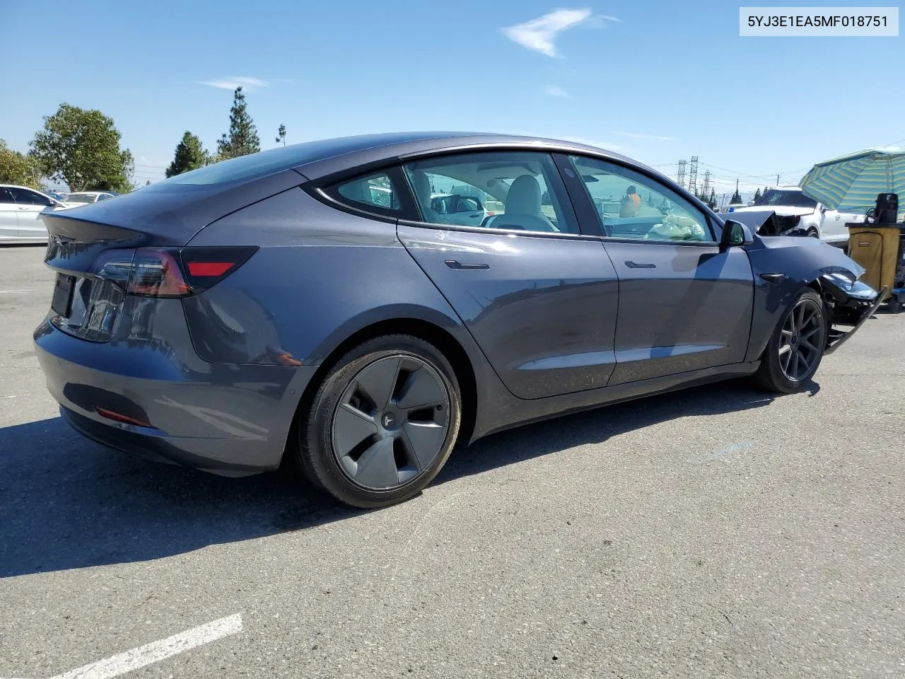 2021 Tesla Model 3 VIN: 5YJ3E1EA5MF018751 Lot: 68169744