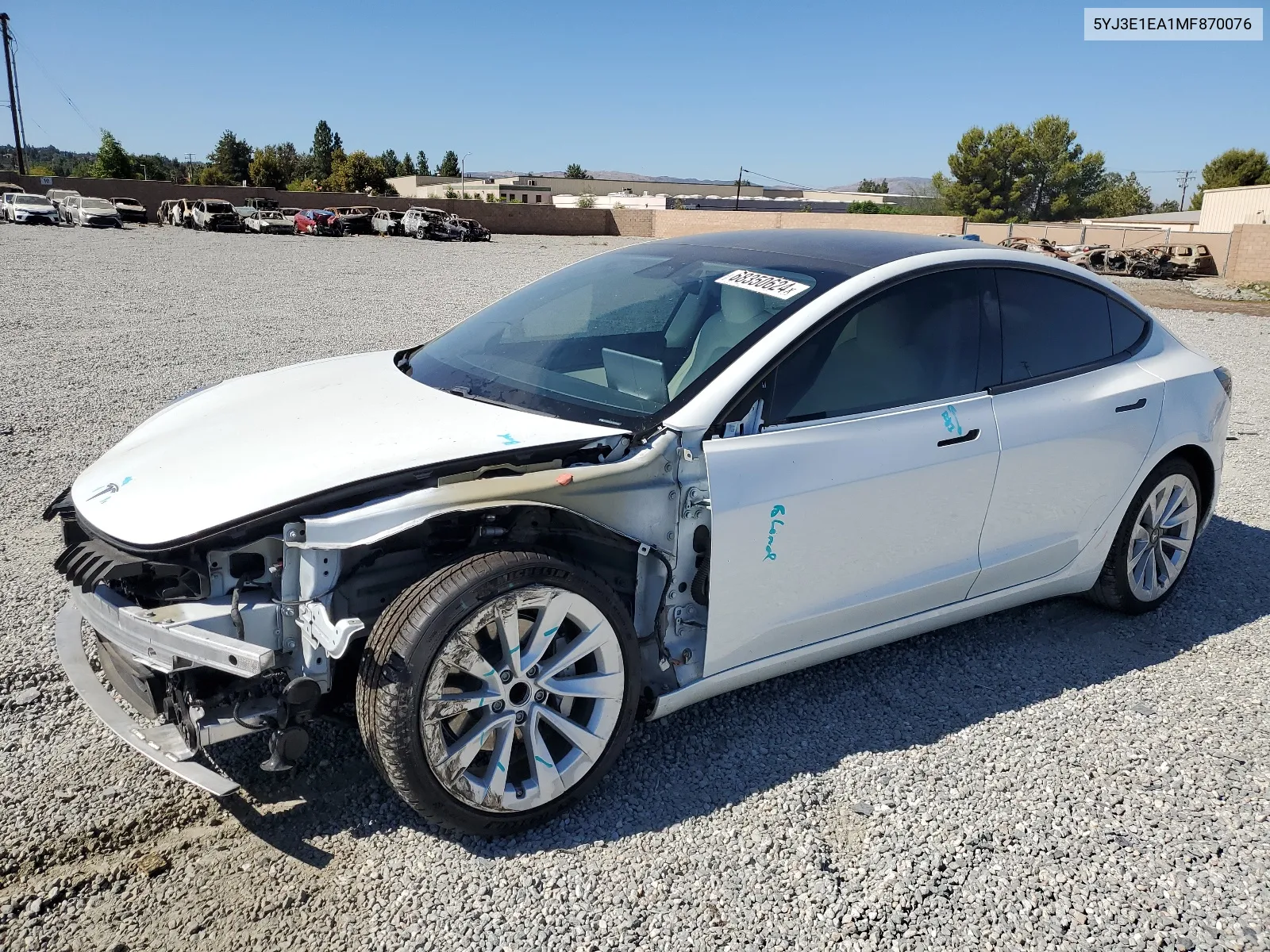 5YJ3E1EA1MF870076 2021 Tesla Model 3