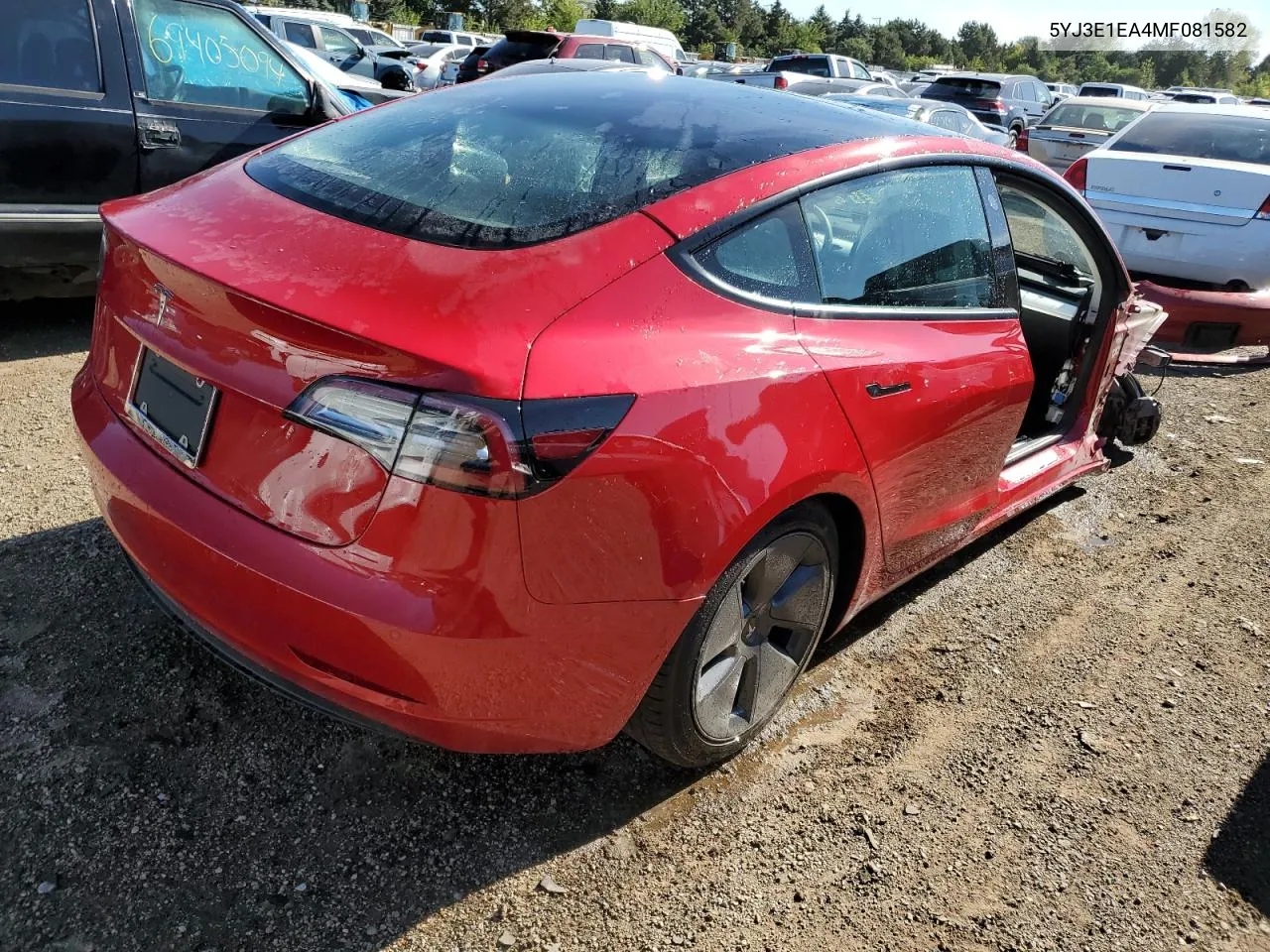 2021 Tesla Model 3 VIN: 5YJ3E1EA4MF081582 Lot: 68450964