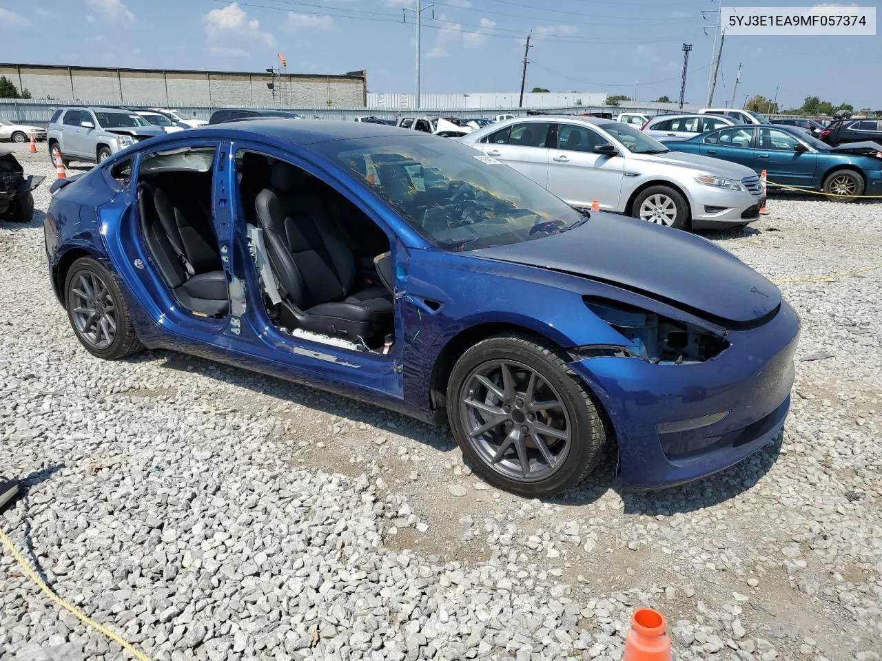 2021 Tesla Model 3 VIN: 5YJ3E1EA9MF057374 Lot: 68646374