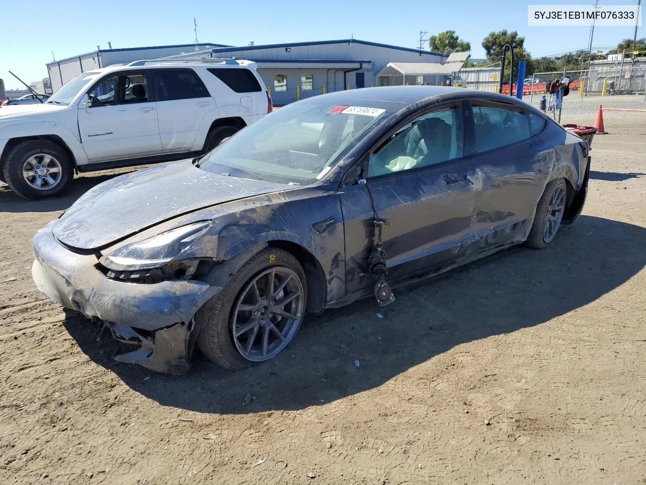 5YJ3E1EB1MF076333 2021 Tesla Model 3