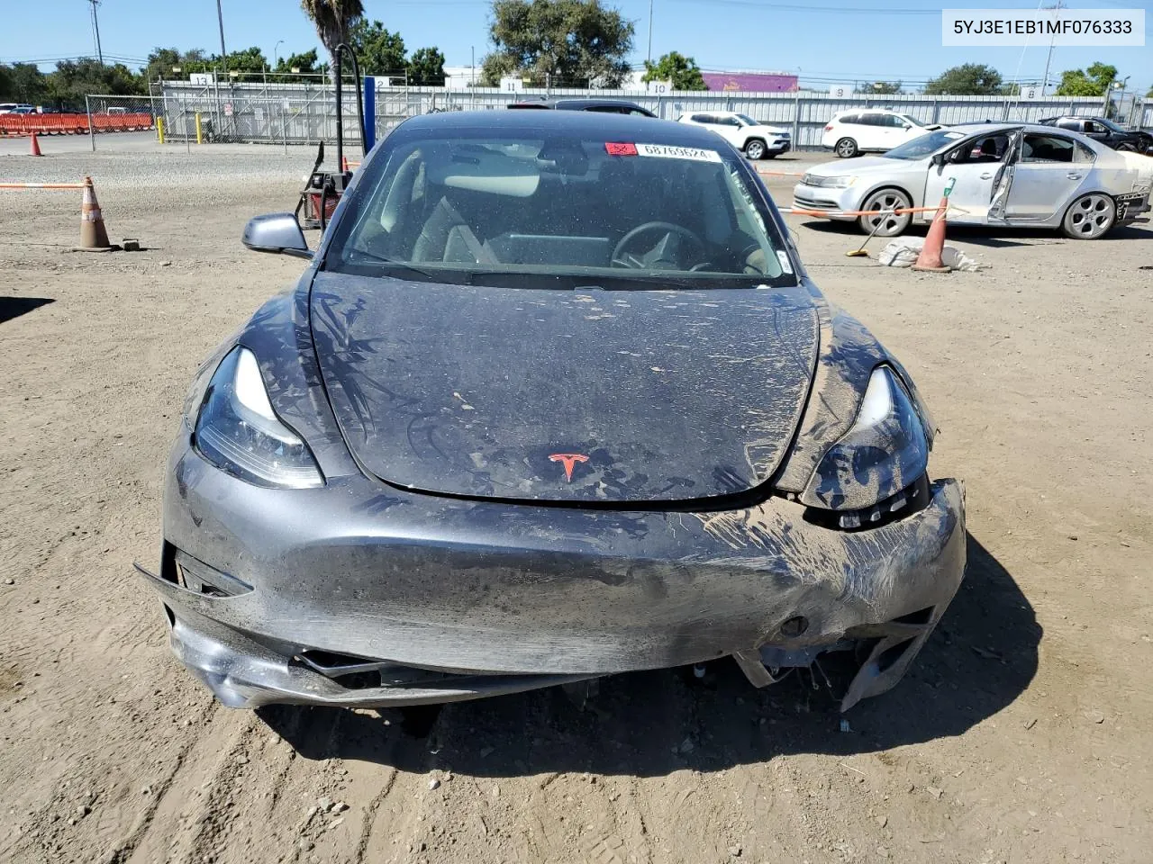 2021 Tesla Model 3 VIN: 5YJ3E1EB1MF076333 Lot: 68769624