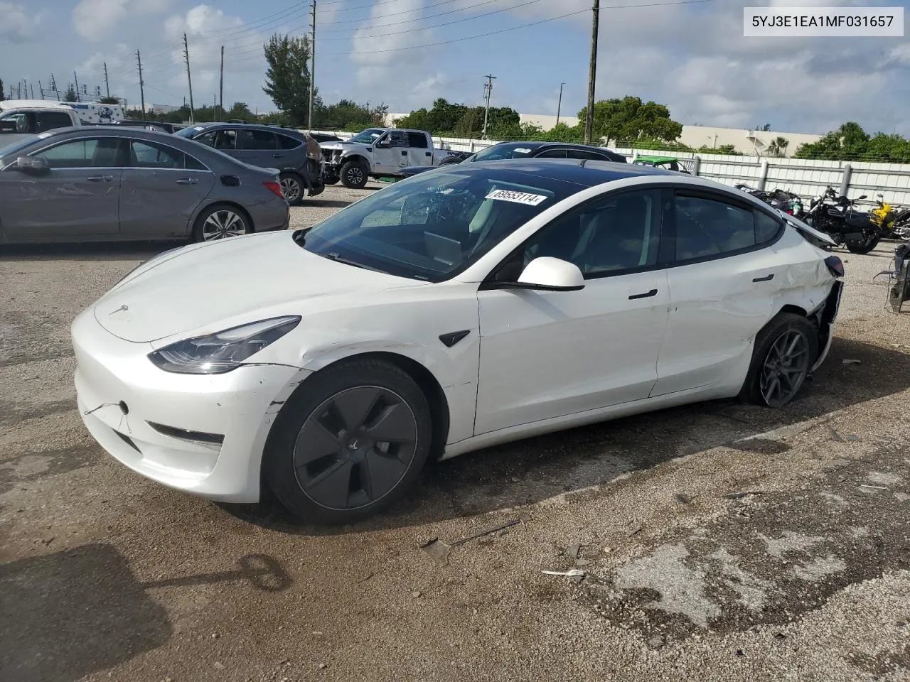 2021 Tesla Model 3 VIN: 5YJ3E1EA1MF031657 Lot: 69553114