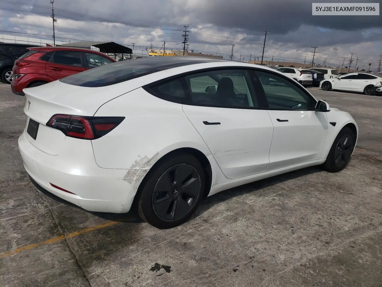 2021 Tesla Model 3 VIN: 5YJ3E1EAXMF091596 Lot: 69665294